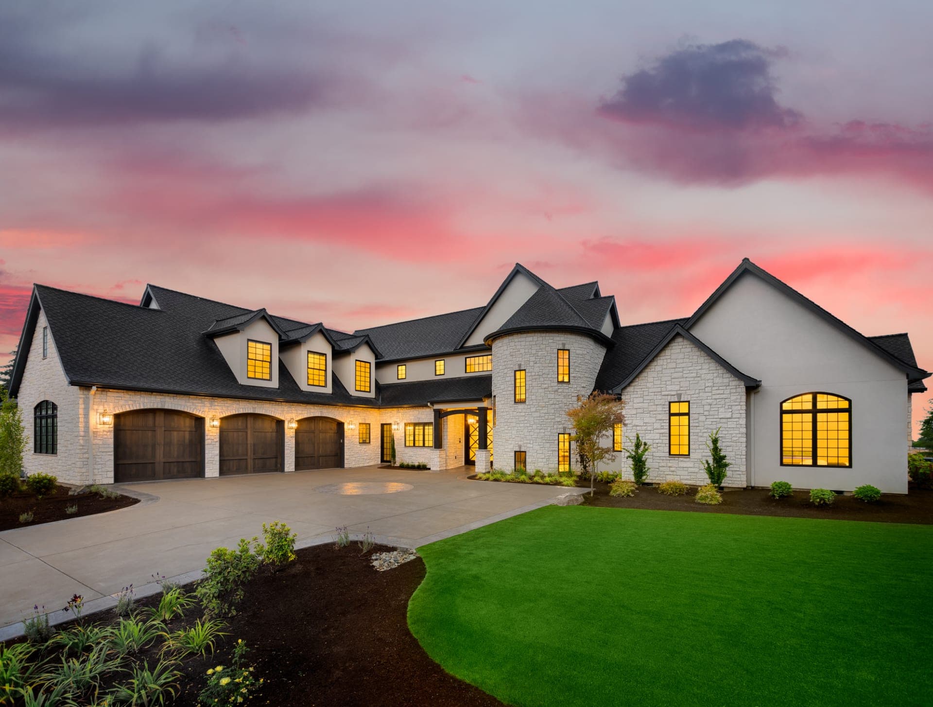 Large ranch home with carriage garage doors — NexVue Exteriors Denver